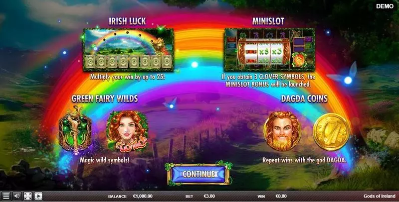 Gods of Ireland Red Rake Gaming Slots - Info and Rules