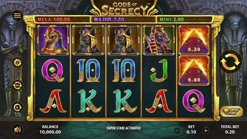 Gods of Secrecy StakeLogic Slots - Main Screen Reels