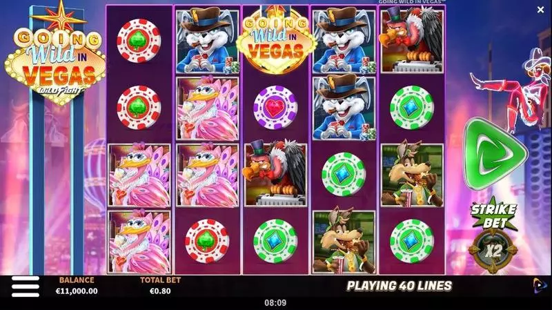 Going Wild in Vegas Wild Fight ReelPlay Slots - Main Screen Reels