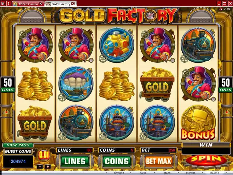 Gold Factory Microgaming Slots - Main Screen Reels