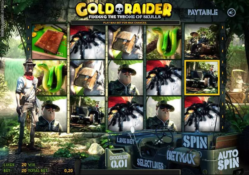 Gold Raider Sheriff Gaming Slots - Main Screen Reels