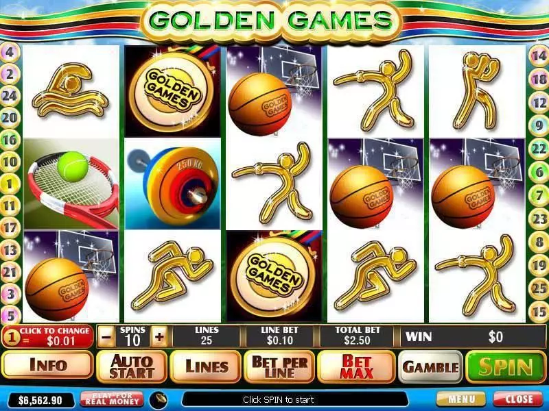 Golden Games PlayTech Slots - Main Screen Reels