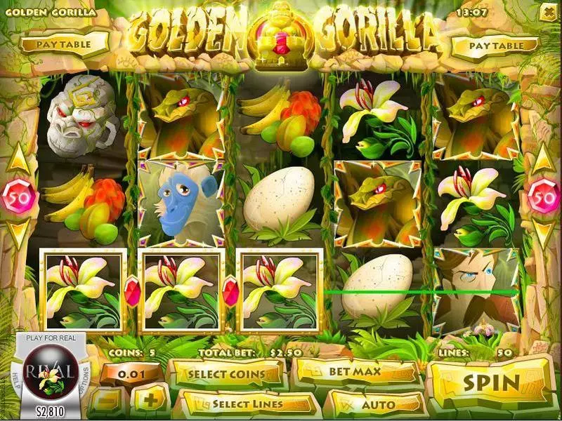 Golden Gorilla Rival Slots - Main Screen Reels