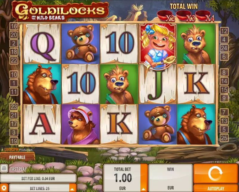 Goldilocks Quickspin Slots - Main Screen Reels