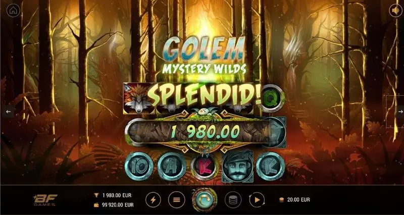 Golem Mystery Wilds BF Games Slots - Introduction Screen