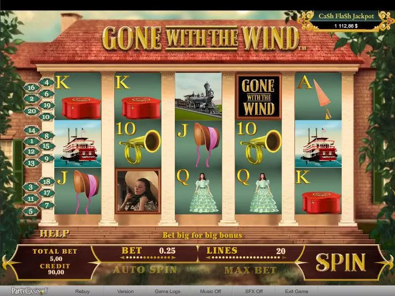 Gone With The Wind bwin.party Slots - Main Screen Reels