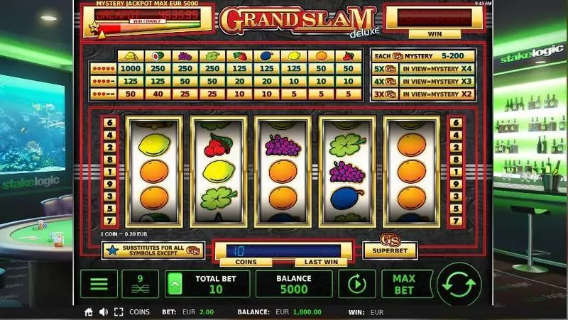 Grand Slam Deluxe StakeLogic Slots - Main Screen Reels