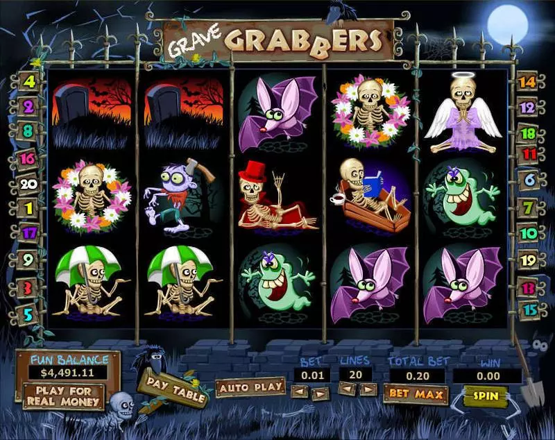 Grave Grabbers Topgame Slots - Main Screen Reels