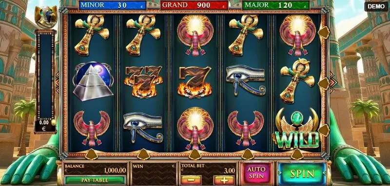 Guardians of Luxor 4 Red Rake Gaming Slots - Main Screen Reels
