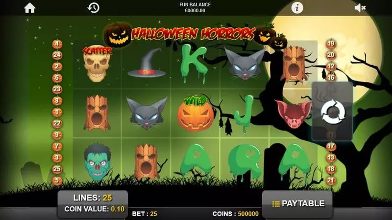Halloween Horrors 1x2 Gaming Slots - Main Screen Reels