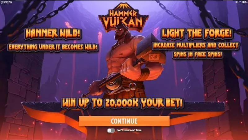 Hammer of Vulcan Quickspin Slots - Bonus 1