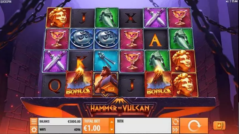 Hammer of Vulcan Quickspin Slots - Main Screen Reels