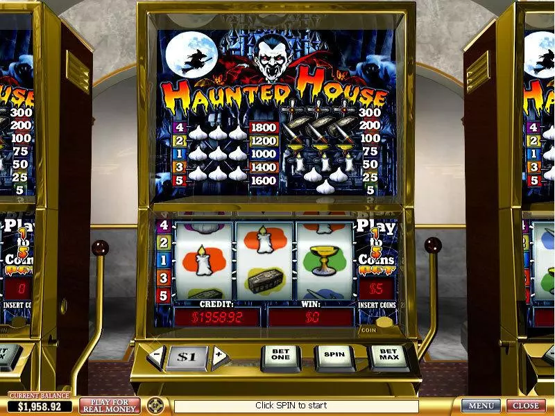 Haunted House PlayTech Slots - Main Screen Reels