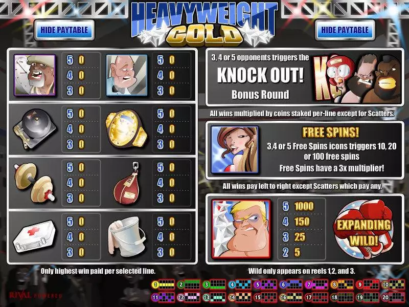 Heavyweight Gold Rival Slots - Info and Rules