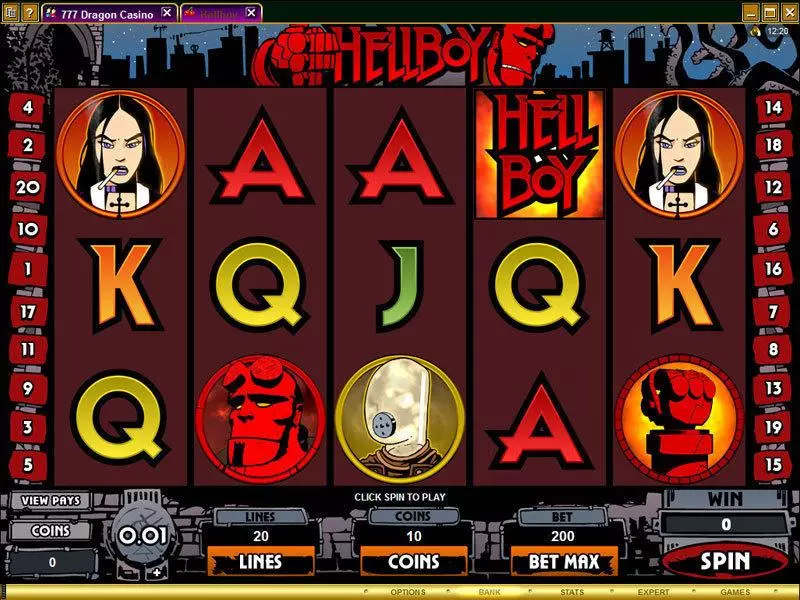Hellboy Microgaming Slots - Main Screen Reels