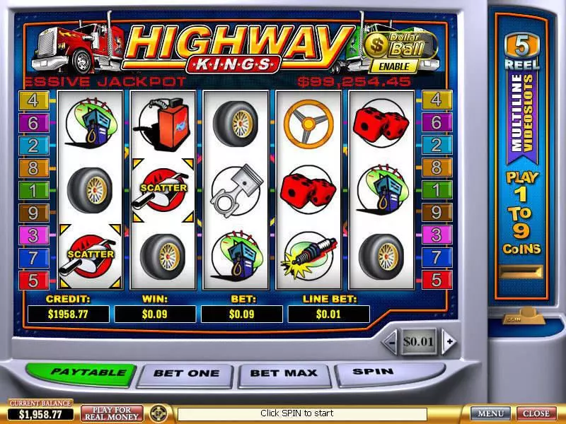 Highway Kings PlayTech Slots - Main Screen Reels