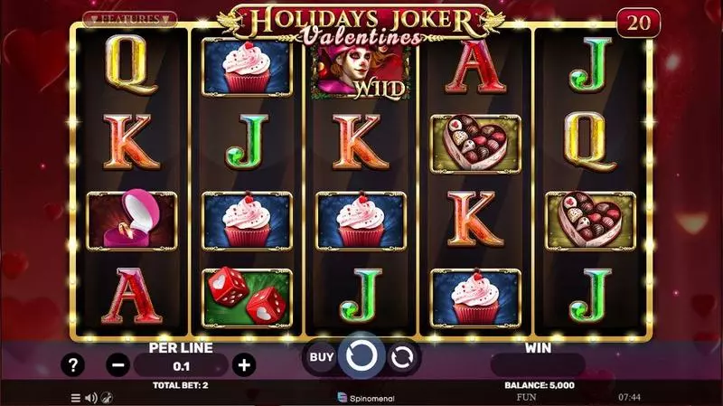 Holidays Joker – Valentines Spinomenal Slots - Main Screen Reels