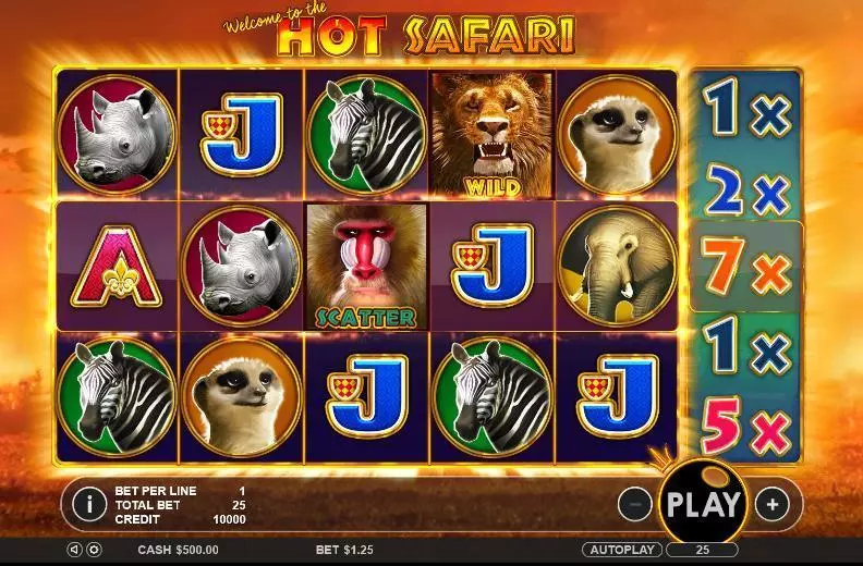 Hot Safari Topgame Slots - Introduction Screen