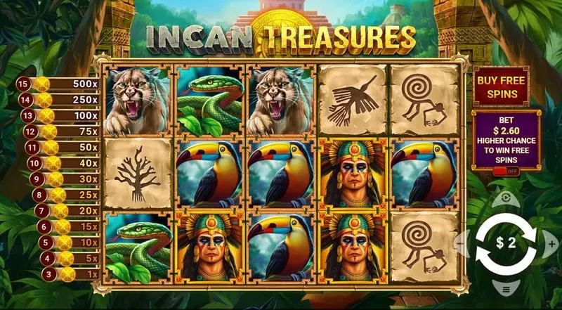 Incan Treasures Wizard Games Slots - Main Screen Reels