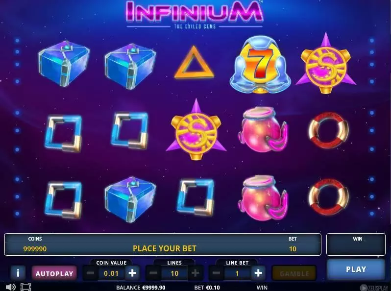 Infinium Zeus Play Slots - Main Screen Reels