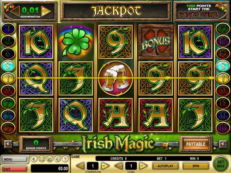 Irish Magic GTECH Slots - Main Screen Reels