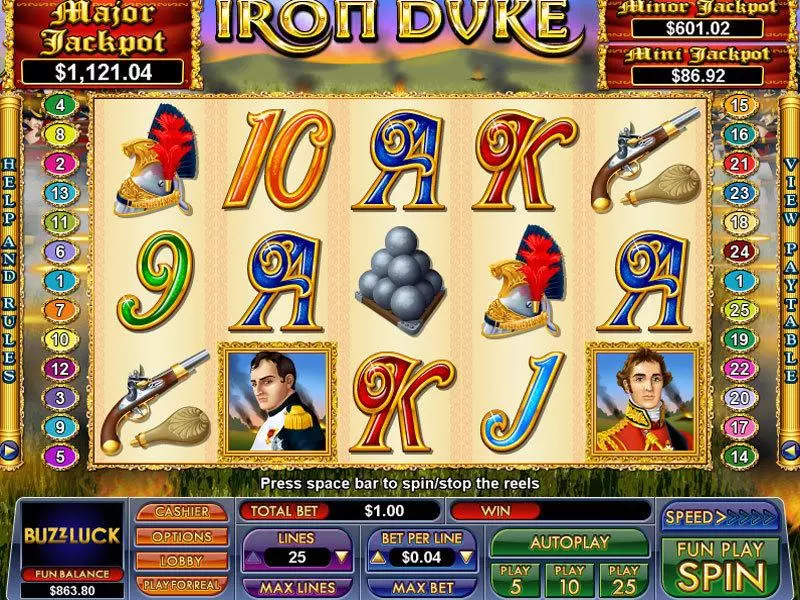 Iron Duke NuWorks Slots - Main Screen Reels