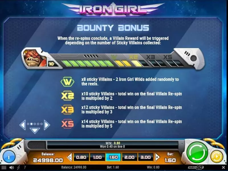 Iron Girl Play'n GO Slots - Bonus 3