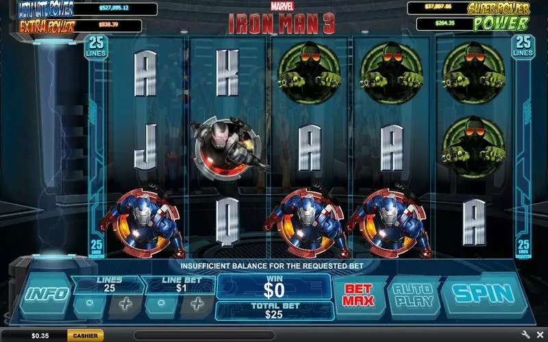 Iron Man 3 PlayTech Slots - Main Screen Reels