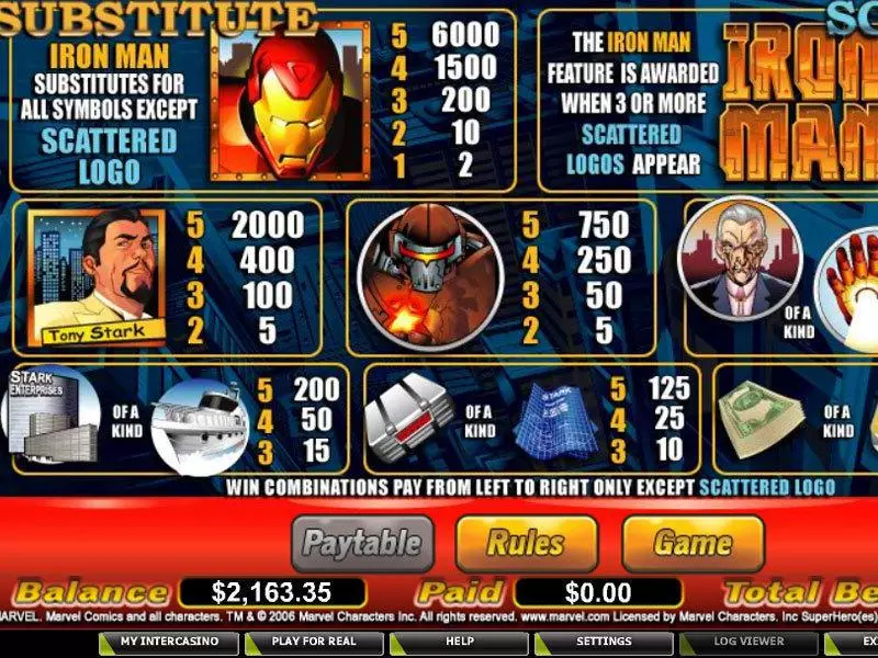 Iron Man CryptoLogic Slots - Info and Rules