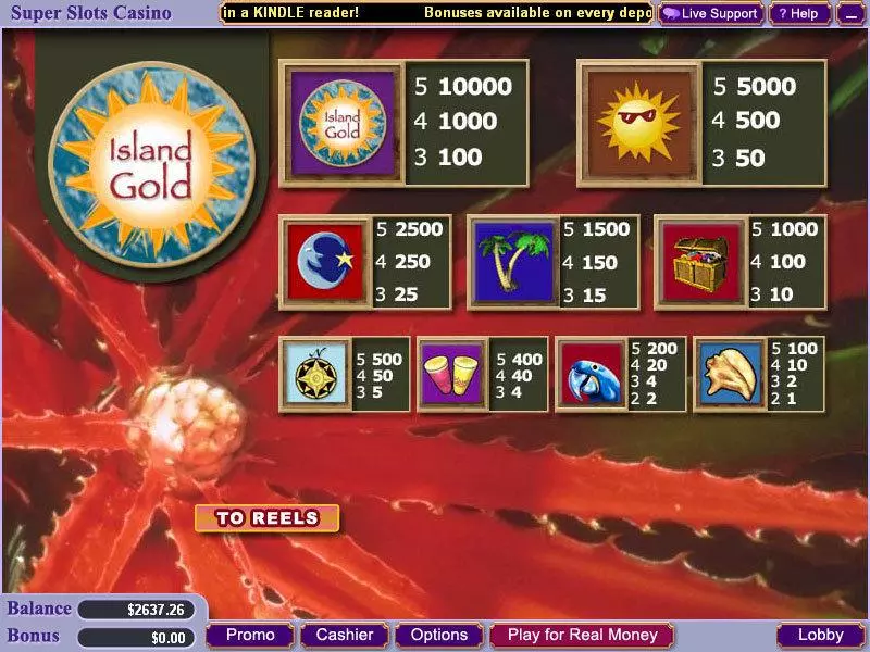 Island Gold Vegas Technology Slots - Info and Rules