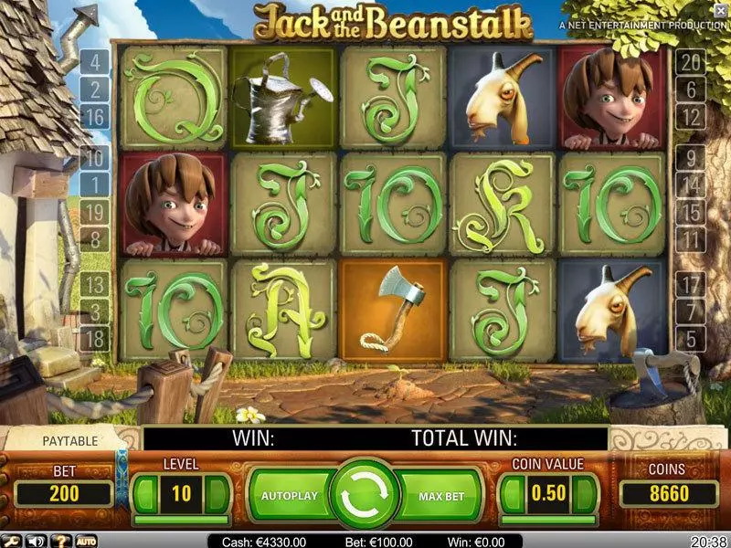 Jack and the Beanstalk NetEnt Slots - Main Screen Reels