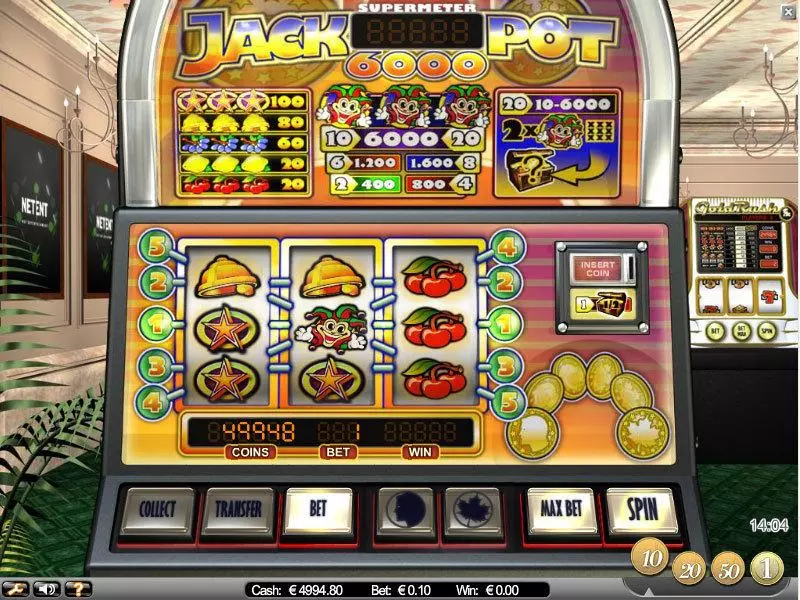 Jackpot 6000 NetEnt Slots - Main Screen Reels