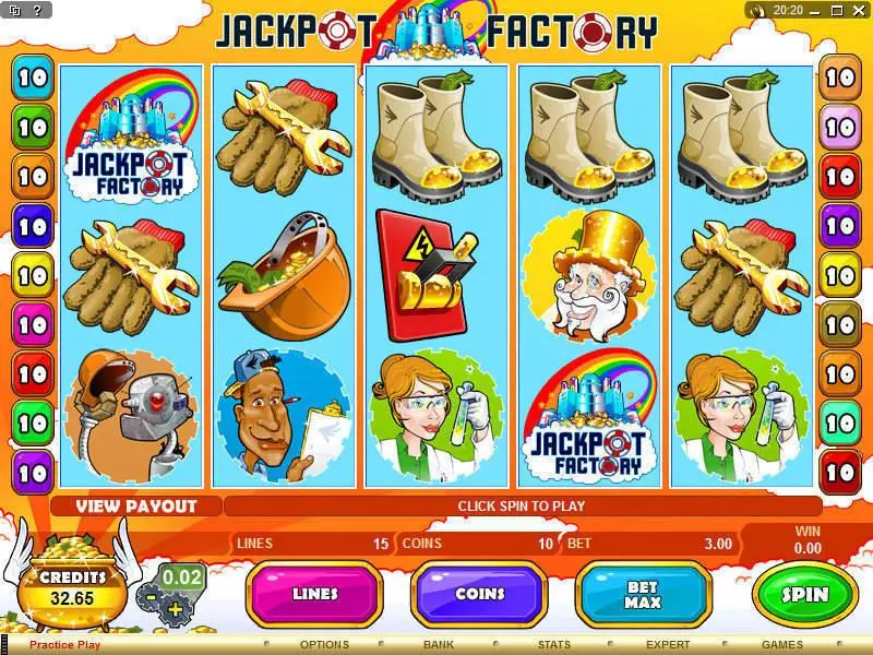 Jackpot Factory Microgaming Slots - Main Screen Reels