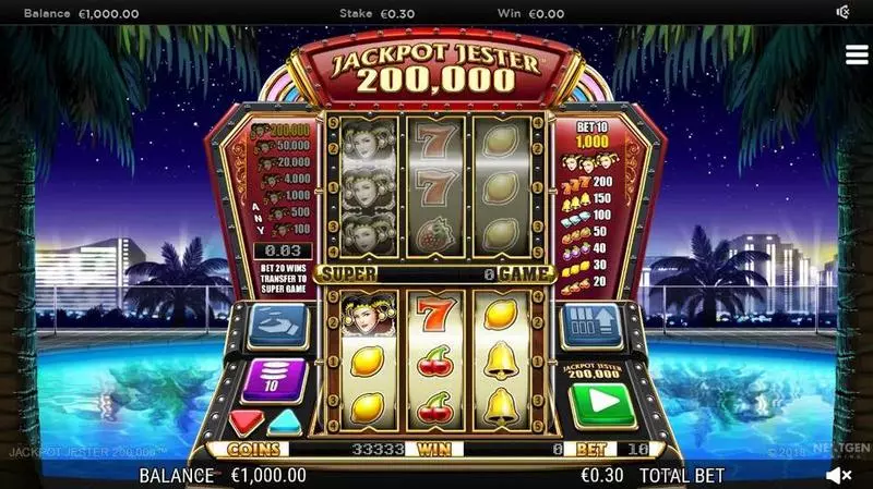 Jackpot Jester 200000  NextGen Gaming Slots - Main Screen Reels