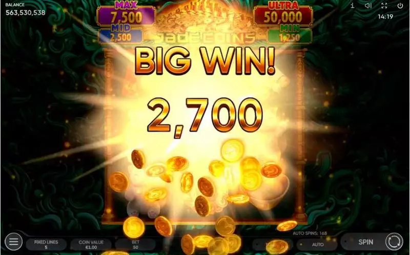 Jade Coins Endorphina Slots - Winning Screenshot