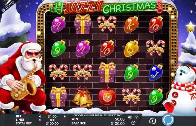 Jazzy Christmas Genesis Slots - Main Screen Reels