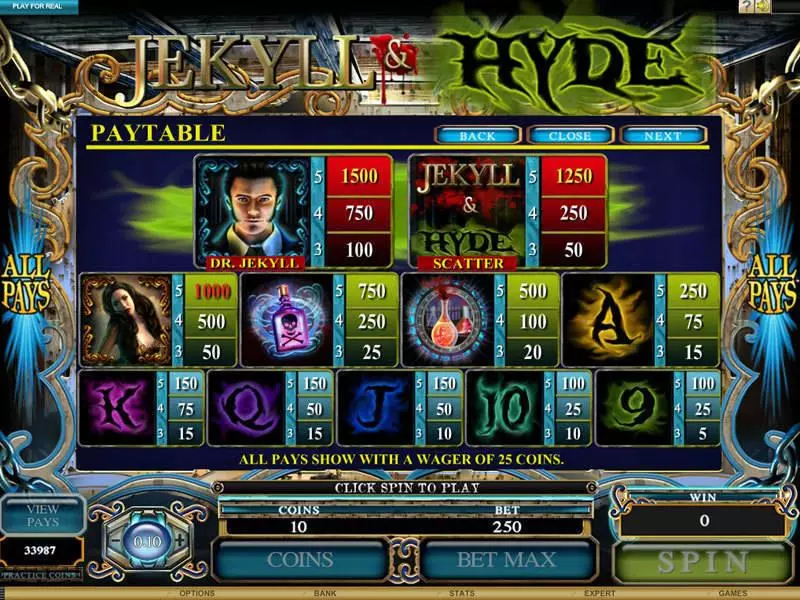 Jekyll and Hyde Microgaming Slots - Info and Rules