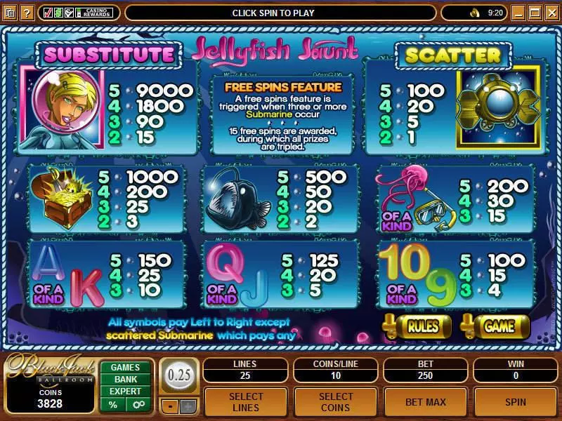 Jellyfish Jaunt Microgaming Slots - Info and Rules