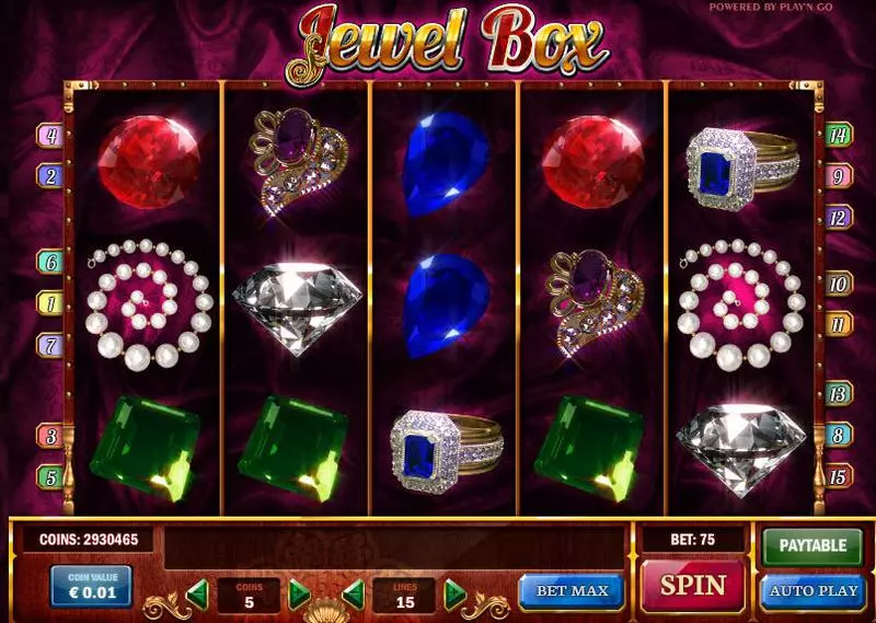 Jewel Box Play'n GO Slots - Main Screen Reels