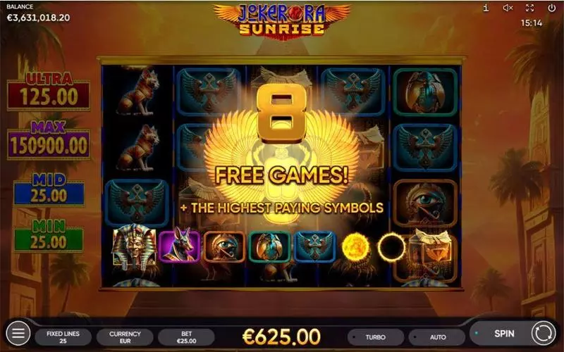 Joker Ra - Sunrise Endorphina Slots - Free Spins Feature