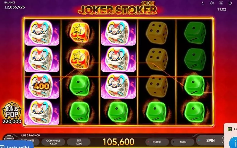 Joker Stoker Dice Endorphina Slots - Main Screen Reels