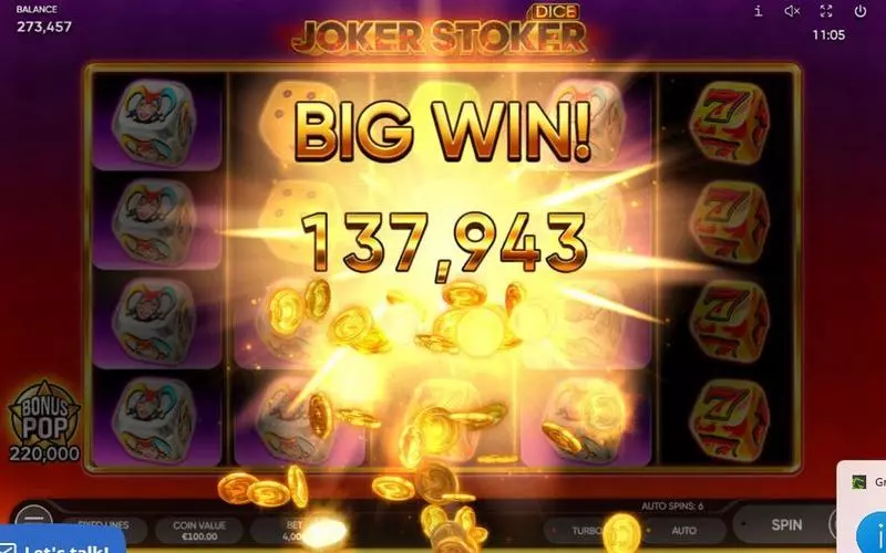 Joker Stoker Dice Endorphina Slots - Winning Screenshot