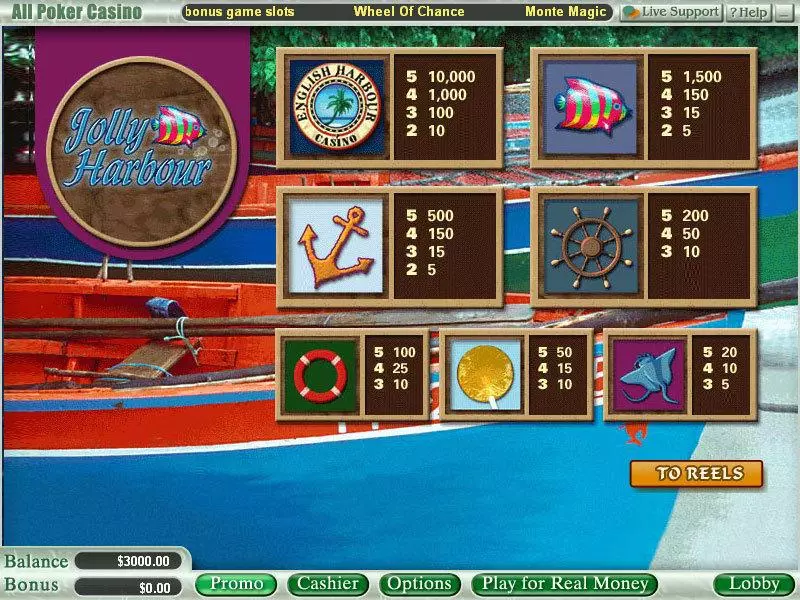Jolly Harbour WGS Technology Slots - Info and Rules