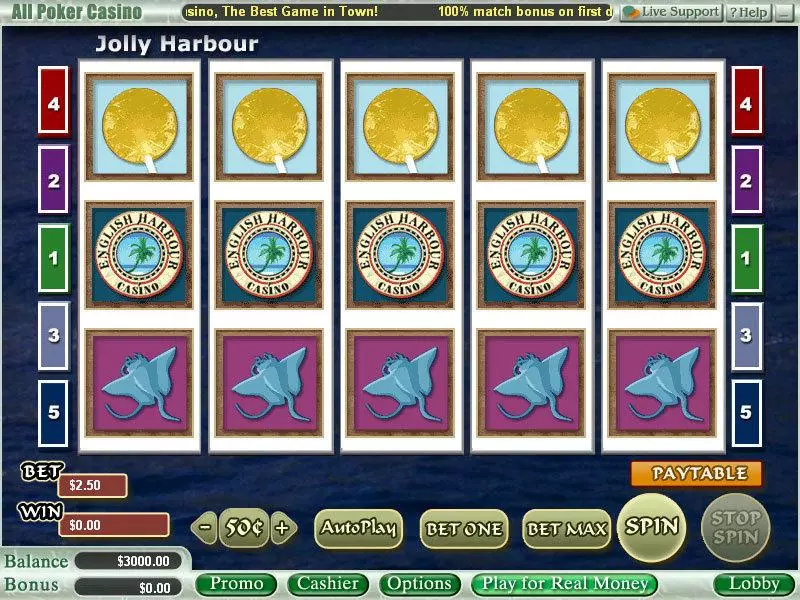 Jolly Harbour WGS Technology Slots - Main Screen Reels