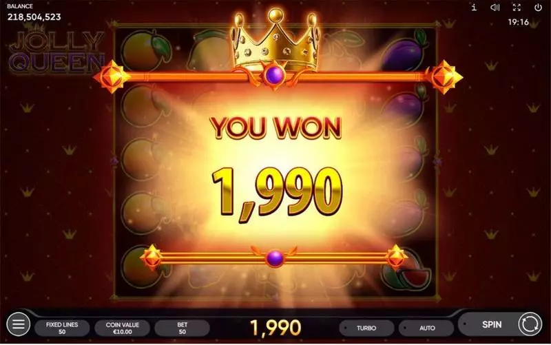 Jolly Queen Endorphina Slots - Winning Screenshot