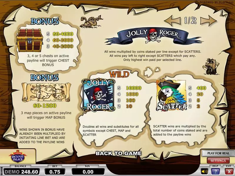 Jolly Roger Play'n GO Slots - Info and Rules