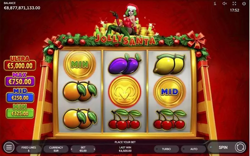 Jolly Santa Endorphina Slots - Main Screen Reels