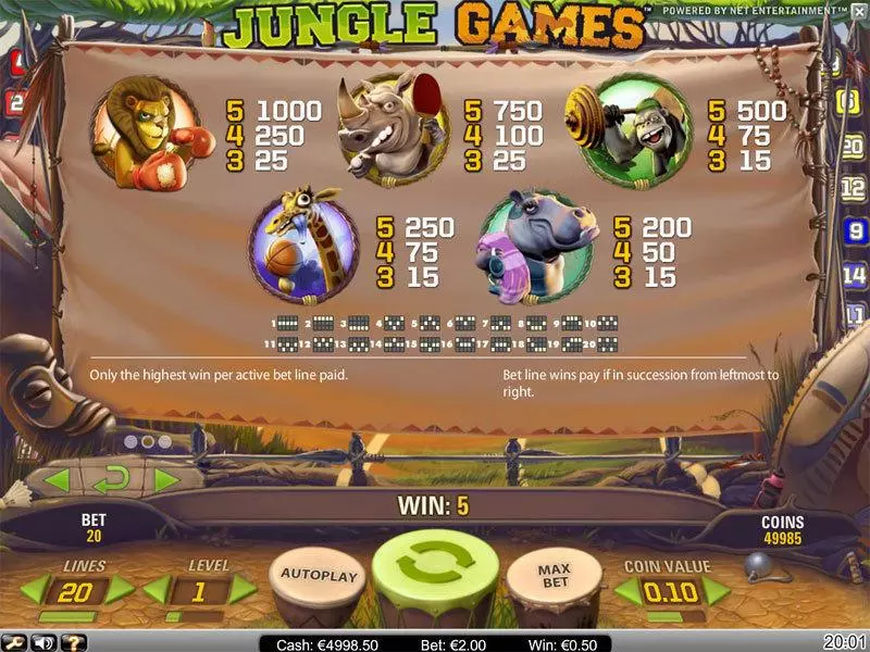 Jungle Games NetEnt Slots - Info and Rules