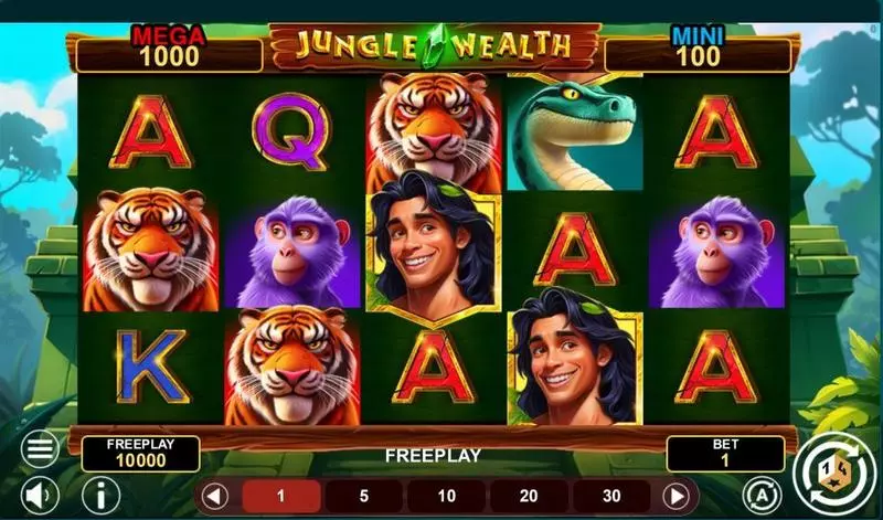 Jungle Wealth Hold And Win 1Spin4Win Slots - Main Screen Reels