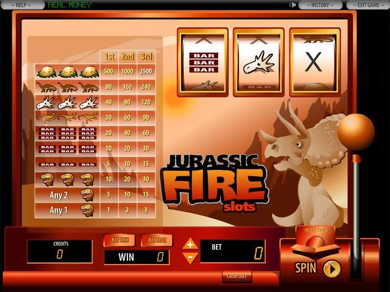 Jurassic Fire DGS Slots - Main Screen Reels